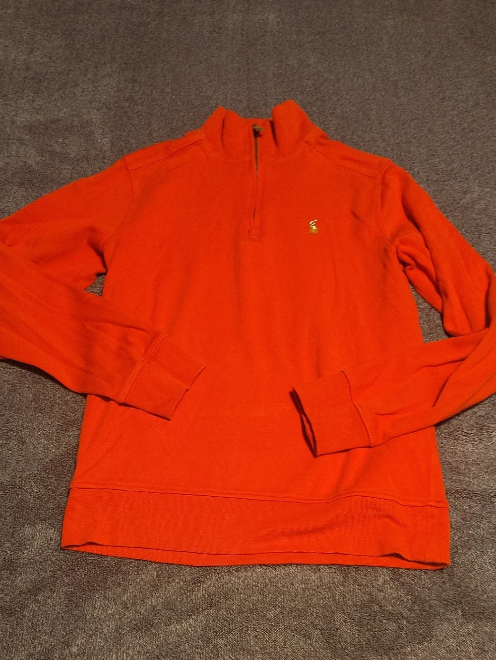 Ralph Lauren Kids Bright Red Quarter-Zip Sweater
